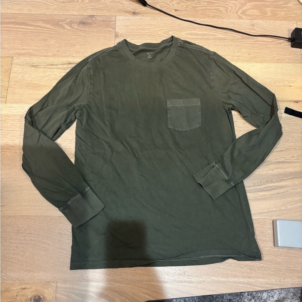 Gap Olive Green Distressed Men's Shirt